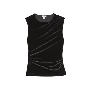 REISS Scarlett Velvet Drape Sleeveless Top